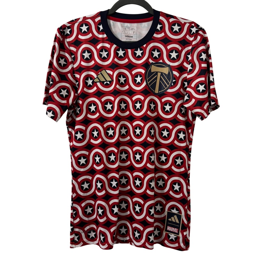 Adidas Portland Timbers Marvel Captain America Soccer Jersey Mens S‎ Red Blue
